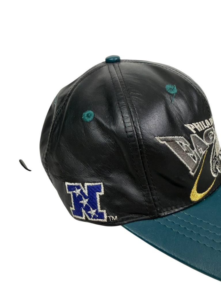 PHILADELPHIA EAGLES VINTAGE 2000'S TEAM NFL LEATHER PRO ELITE STRAPBACK ADULT HAT