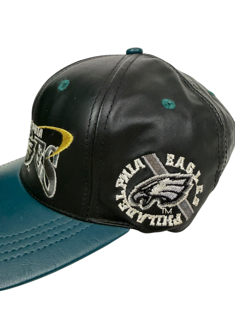 PHILADELPHIA EAGLES VINTAGE 2000'S TEAM NFL LEATHER PRO ELITE STRAPBACK ADULT HAT