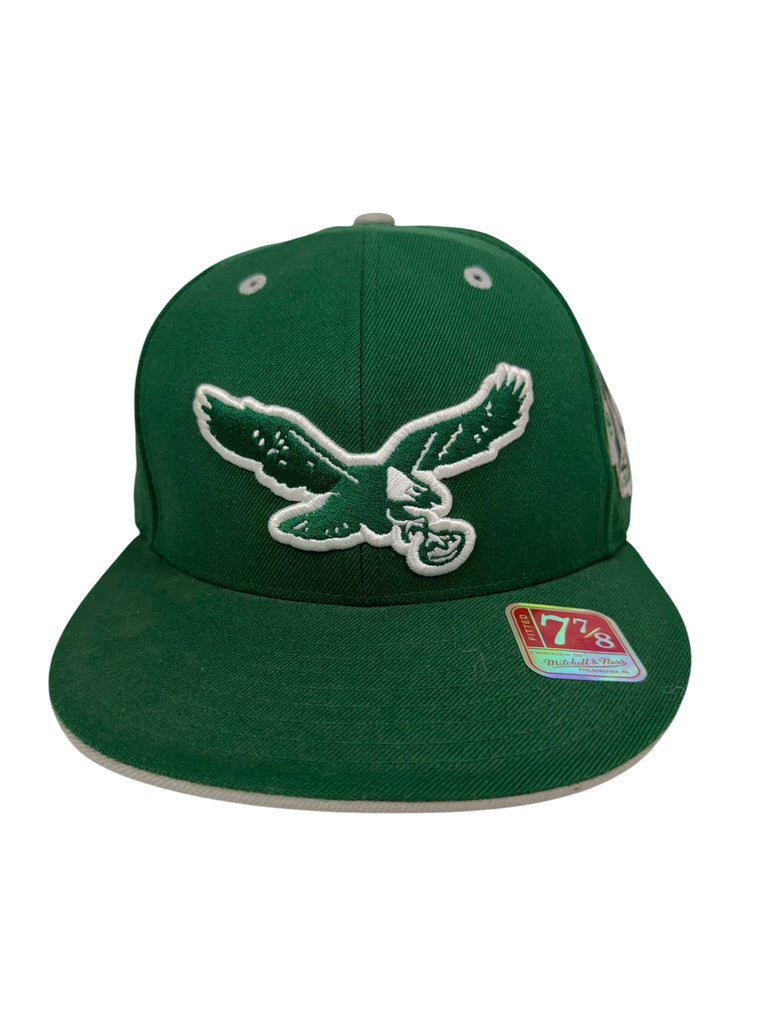 PHILADELPHIA EAGLES RETRO 1960 CHAMPIONS KELLY GREEN MITCHELL & NESS FITTED ADULT HAT 7 7/8