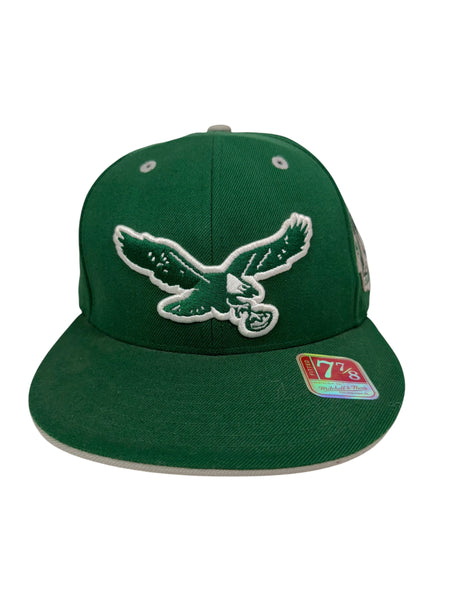 PHILADELPHIA EAGLES RETRO 1960 CHAMPIONS KELLY GREEN MITCHELL & NESS FITTED ADULT HAT 7 7/8