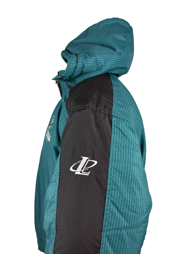 PHILADELPHIA EAGLES VINTAGE 1990'S PRO LINE AUTHENTIC LOGO ATHLETIC HOODED WINTER JACKET ADULT LARGE