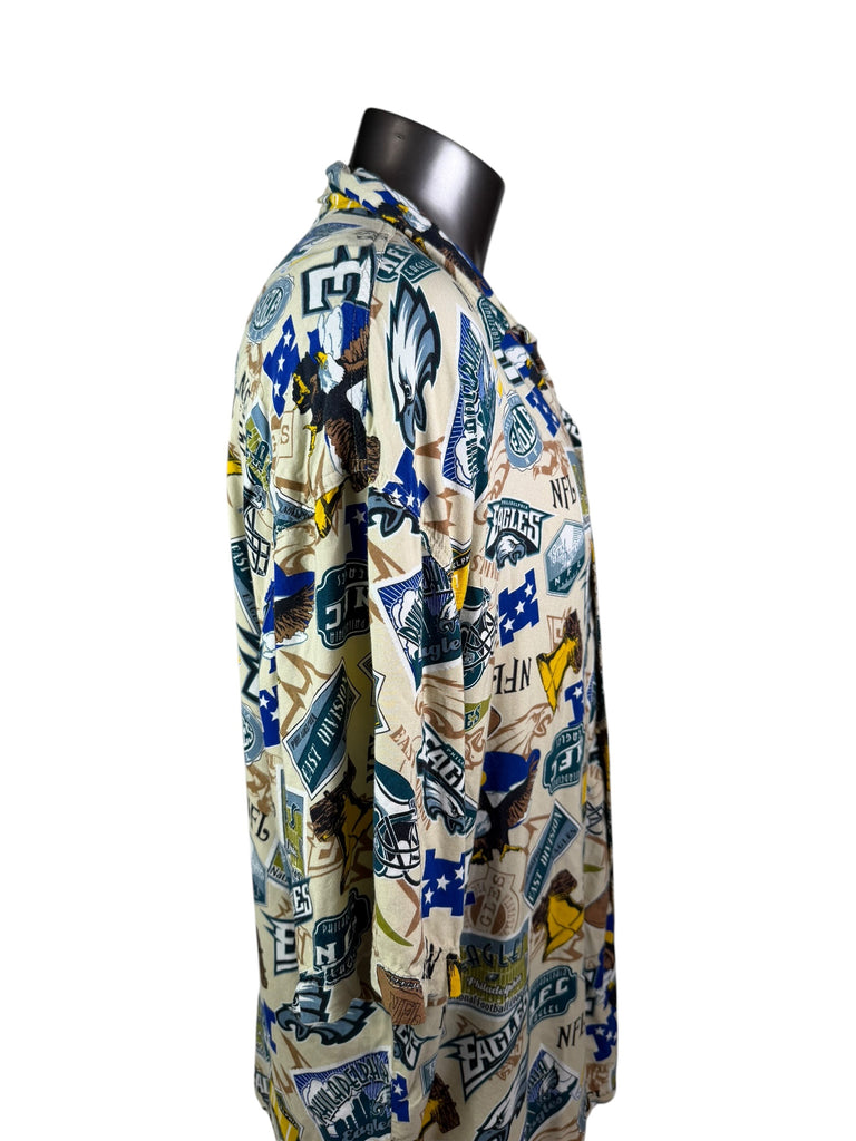 PHILADELPHIA EAGLES VINTAGE 2000'S NFL HAWAIIAN STYLE SHIRT ADULT 2XL