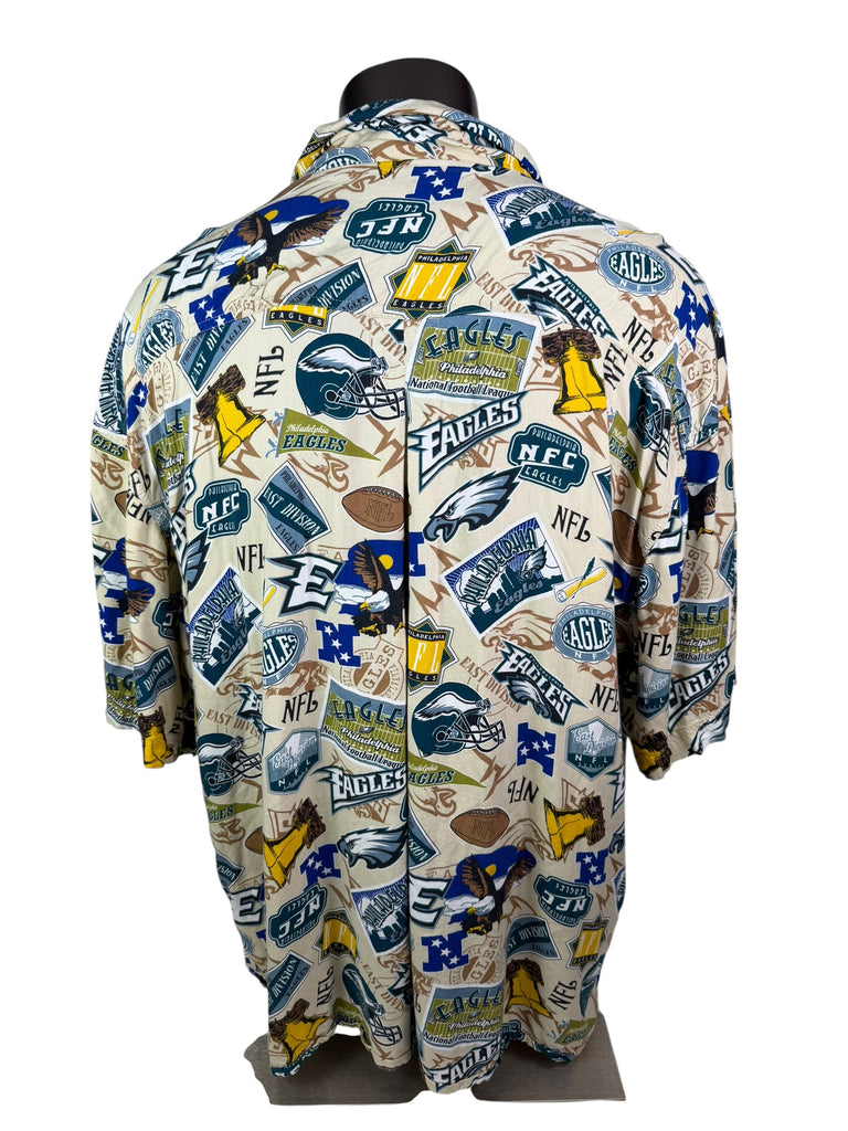 PHILADELPHIA EAGLES VINTAGE 2000'S NFL HAWAIIAN STYLE SHIRT ADULT 2XL