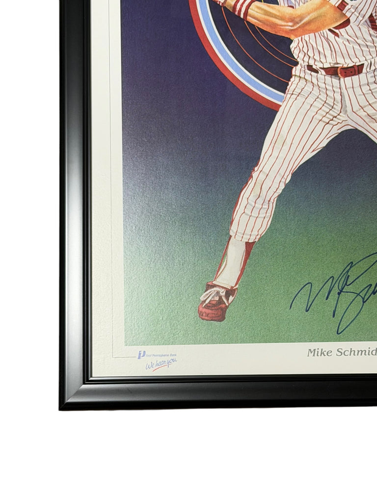 MIKE SCHMIDT PHILADELPHIA EAGLES VINTAGE 1980'S CUSTOM FRAMED SIGNED PRIDE POSTER
