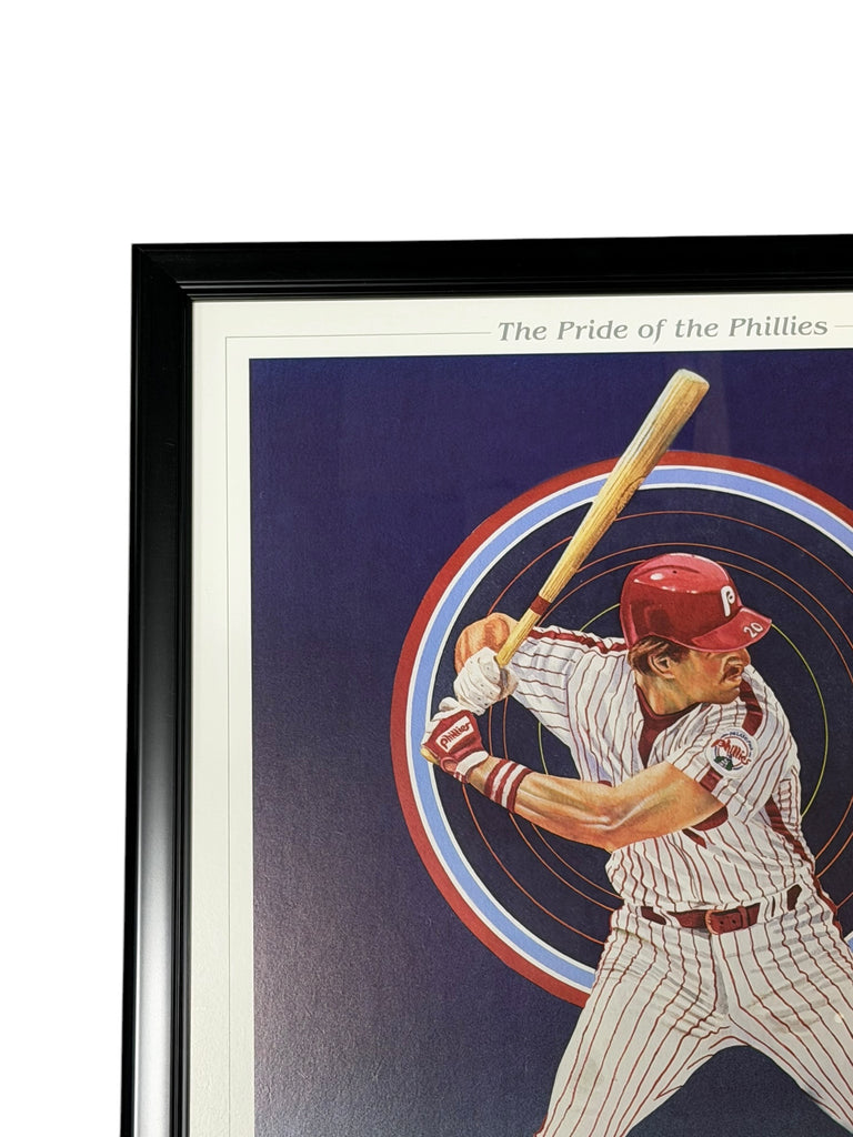 MIKE SCHMIDT PHILADELPHIA EAGLES VINTAGE 1980'S CUSTOM FRAMED SIGNED PRIDE POSTER