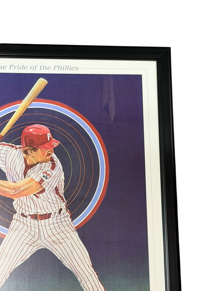 MIKE SCHMIDT PHILADELPHIA EAGLES VINTAGE 1980'S CUSTOM FRAMED SIGNED PRIDE POSTER