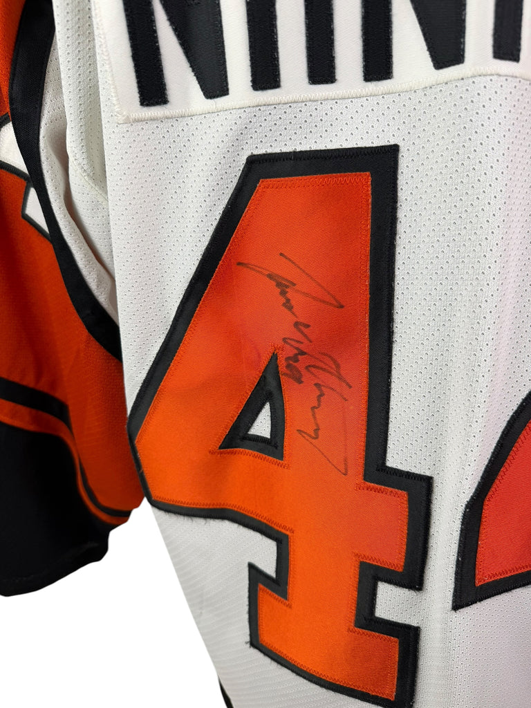 JANNE NIINIMAA PHILADELPHIA FLYERS VINTAGE 1990'S AUTHENTIC SIGNED CCM JERSEY ADULT LARGE