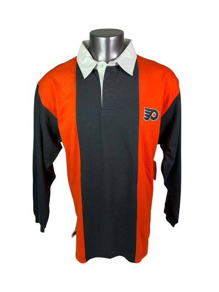 PHILADELPHIA FLYERS VINTAGE RUGBY STYLE LONG SLEEVE ADULT SHIRT LARGE