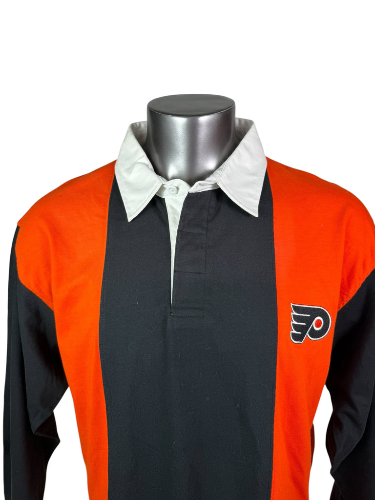 PHILADELPHIA FLYERS VINTAGE RUGBY STYLE LONG SLEEVE ADULT SHIRT LARGE