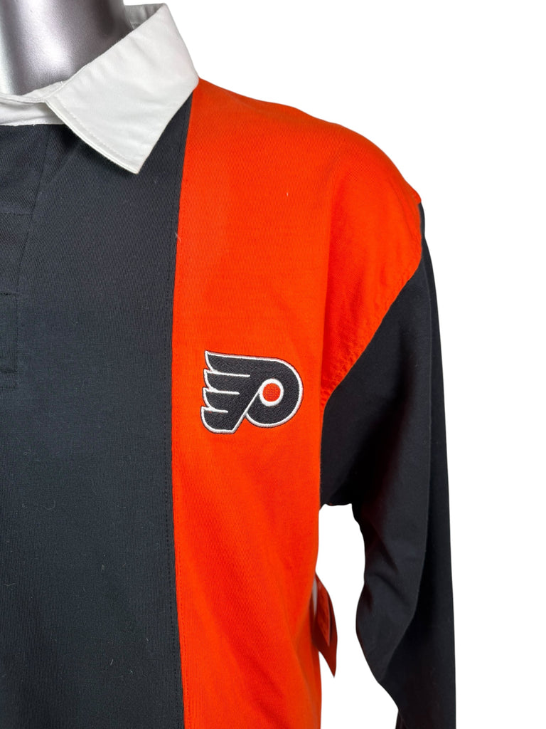 PHILADELPHIA FLYERS VINTAGE RUGBY STYLE LONG SLEEVE ADULT SHIRT LARGE