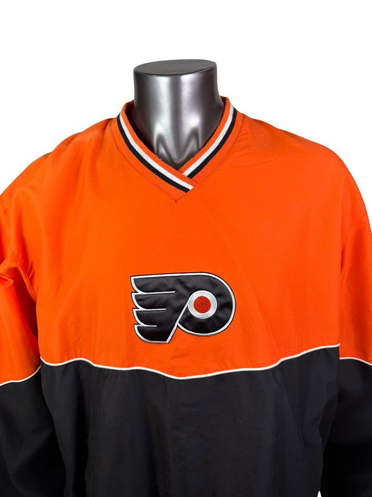 PHILADELPHIA FLYERS VINTAGE 2000'S  PULLOVER LIGHT-WEIGHT NHL JACKET ADULT 2XL