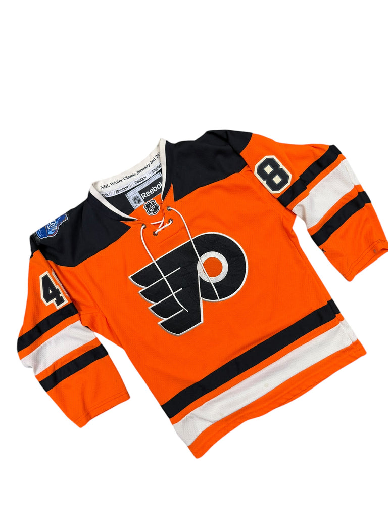 DANNY BRIERE PHILADELPHIA FLYERS 2012 WINTER CLASSIC REEBOK JERSEY YOUTH SMALL / MEDIUM