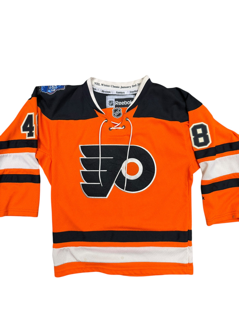 DANNY BRIERE PHILADELPHIA FLYERS 2012 WINTER CLASSIC REEBOK JERSEY YOUTH SMALL / MEDIUM