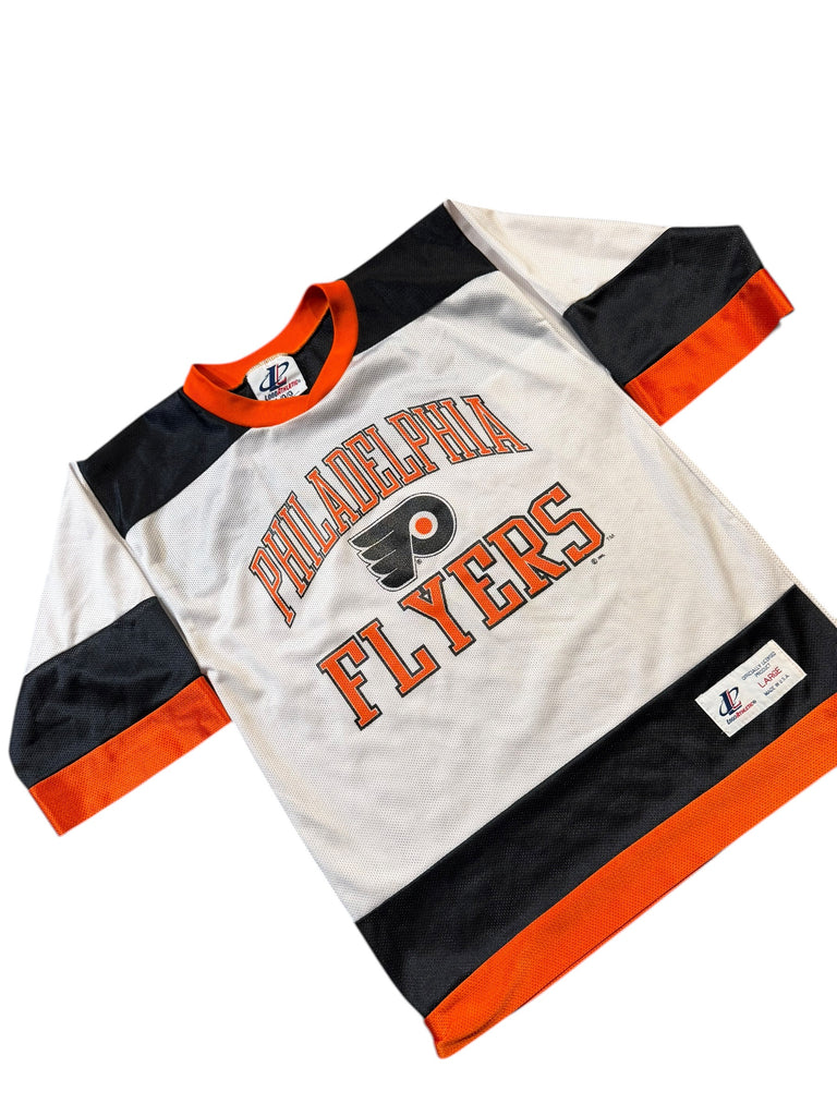 PHILADELPHIA FLYERS VINTAGE 1990'S LOGO ATHLETIC JERSEY YOUTH LARGE