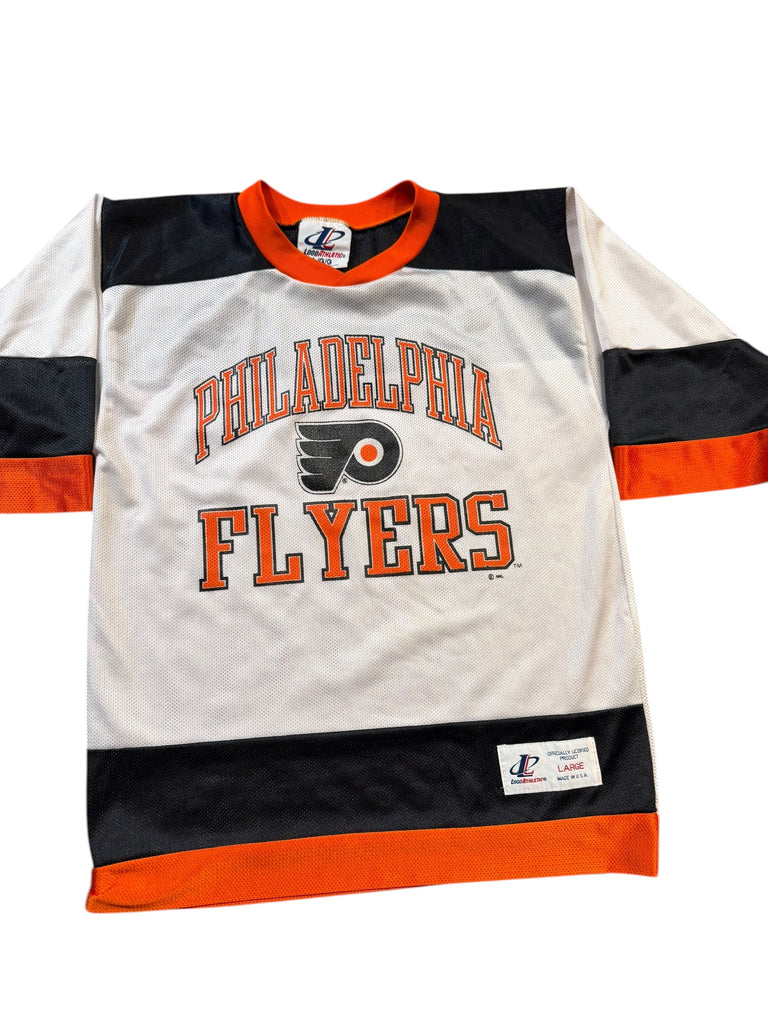 PHILADELPHIA FLYERS VINTAGE 1990'S LOGO ATHLETIC JERSEY YOUTH LARGE