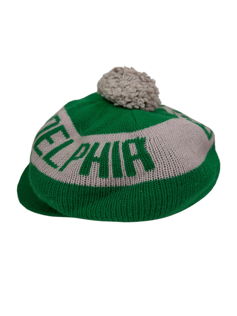 PHILADELPHIA EAGLES VINTAGE 1980'S KELLY GREEN KNIT VISOR POM-POM ADULT HAT