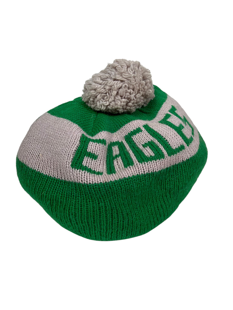 PHILADELPHIA EAGLES VINTAGE 1980'S KELLY GREEN KNIT VISOR POM-POM ADULT HAT