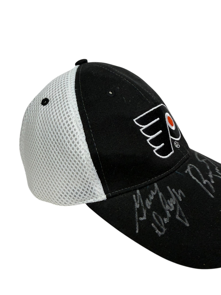 BERNIE PARENT & GARY DORNHOEFER PHILADELPHIA FLYERS SIGNED FLEX-FIT ADULT HAT
