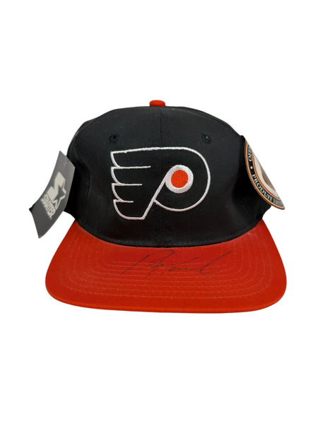 BERNIE PARENT PHILADELPHIA FLYERS VINTAGE 1990'S SIGNED STARTER LIMITED SNAPBACK ADULT HAT