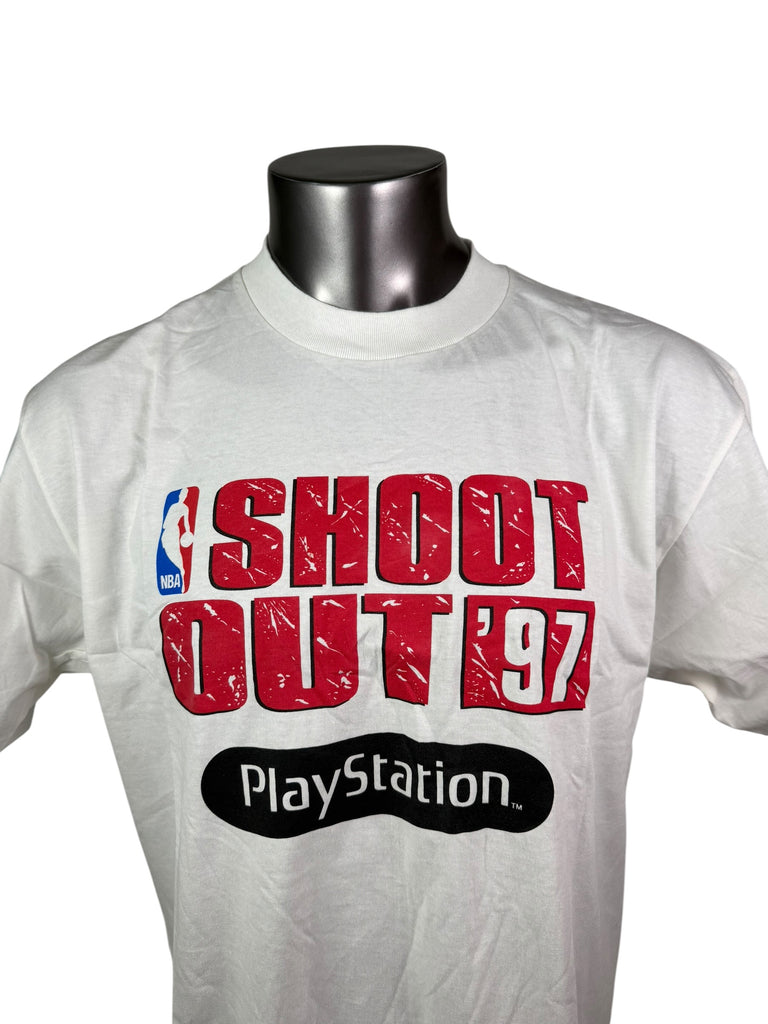 NBA SHOOTOUT VINTAGE 1997 50TH SEASON PLAYSTATION T-SHIRT ADULT XL