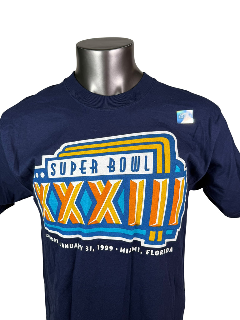 DENVER BRONCOS VINTAGE 1999 SUPER BOWL XXXIII PRO PLAYER ADULT T-SHIRT MEDIUM