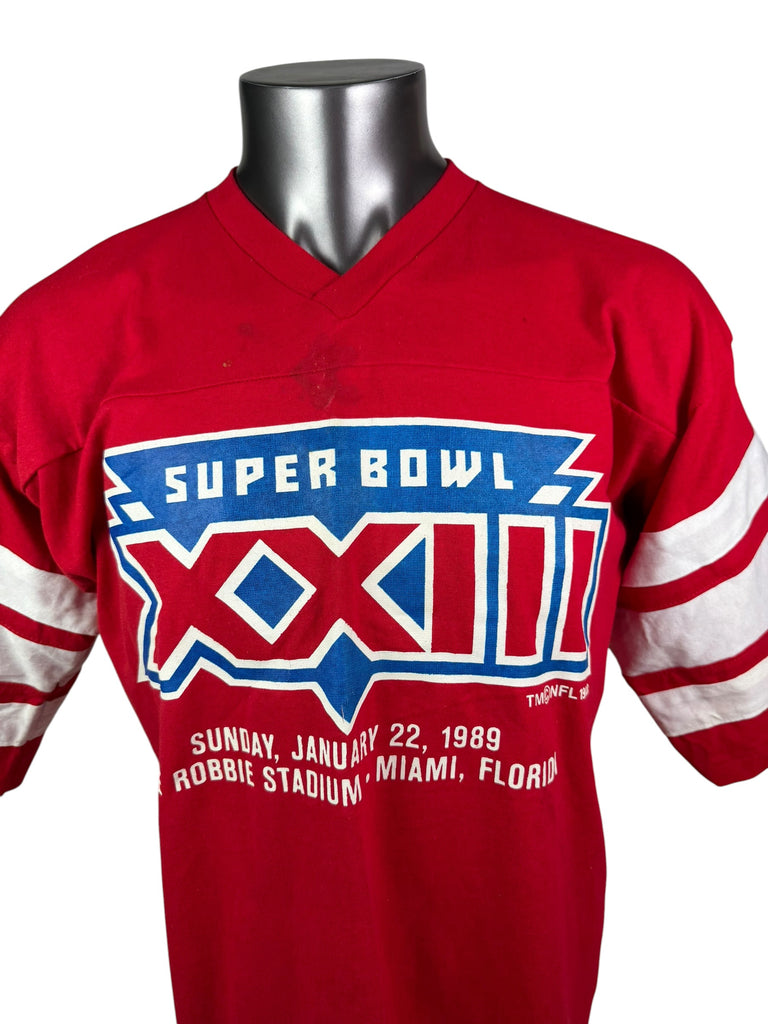 SAN FRANCISCO 49ERS  VINTAGE 1989 SUPER BOWL XXIII LOGO 7 ADULT T-SHIRT XL