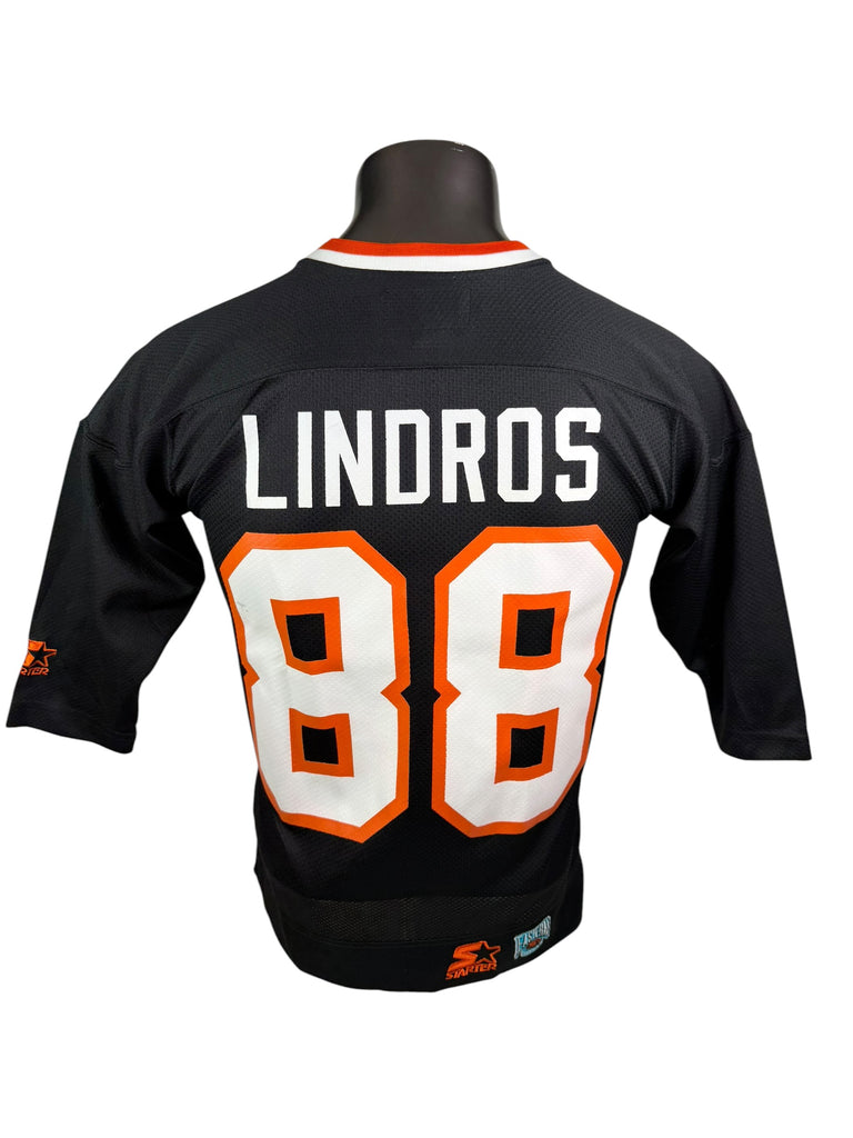 ERIC LINDROS PHILADELPHIA FLYERS VINTAGE 1990'S STARTER JERSEY ADULT SMALL / MEDIUM