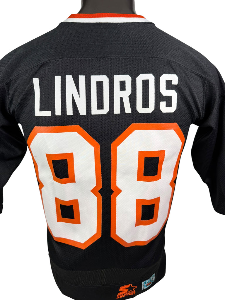 ERIC LINDROS PHILADELPHIA FLYERS VINTAGE 1990'S STARTER JERSEY ADULT SMALL / MEDIUM