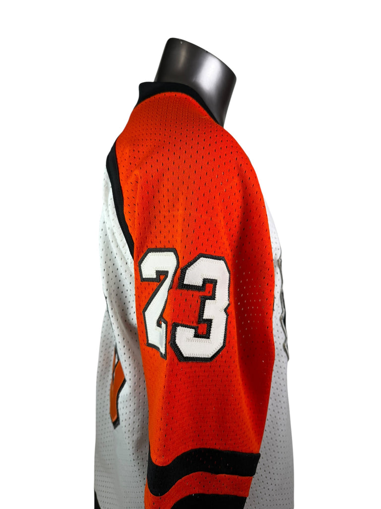 PHILADELPHIA FLYERS VINTAGE 1980'S EAGLE AUTHENTIC JERSEY ADULT LARGE WITH PELE LINDBERGH PATCH