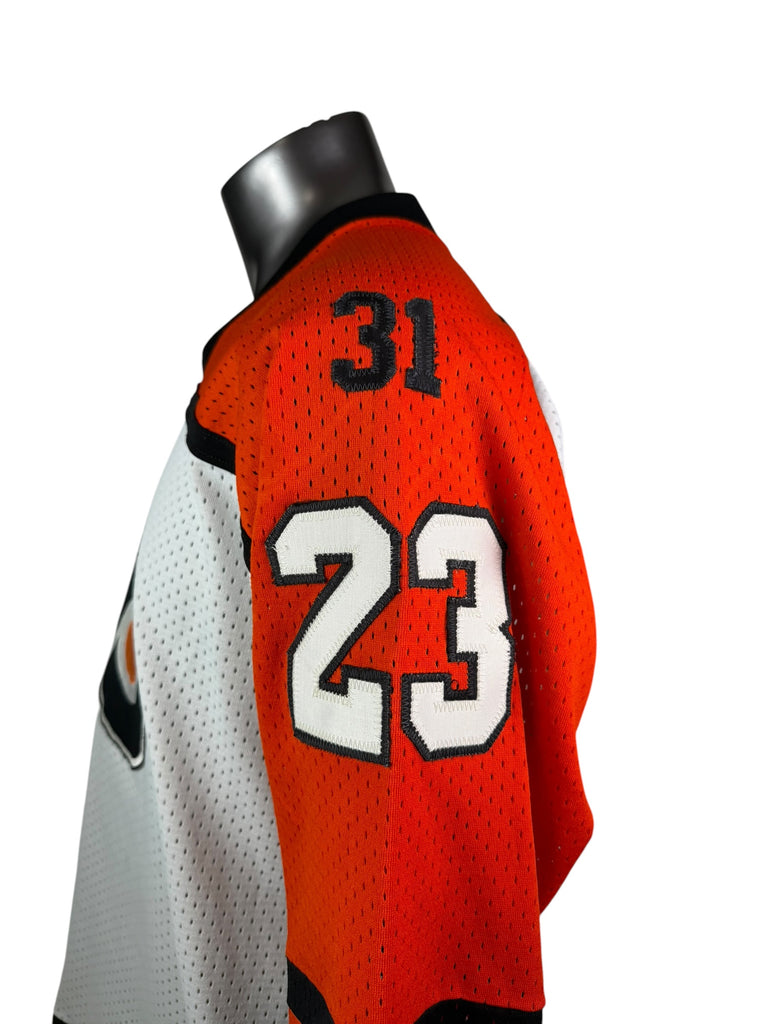 PHILADELPHIA FLYERS VINTAGE 1980'S EAGLE AUTHENTIC JERSEY ADULT LARGE WITH PELE LINDBERGH PATCH