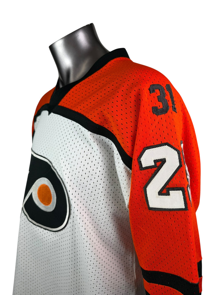 PHILADELPHIA FLYERS VINTAGE 1980'S EAGLE AUTHENTIC JERSEY ADULT LARGE WITH PELE LINDBERGH PATCH