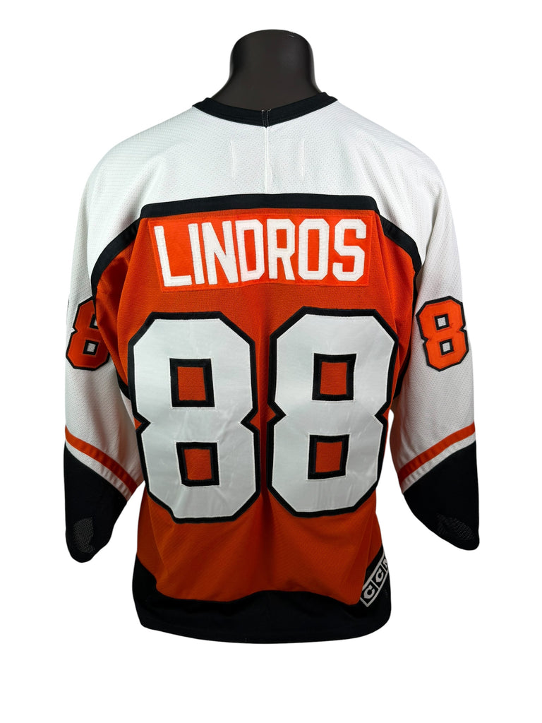 ERIC LINDROS PHILADELPHIA FLYERS VINTAGE 1990'S CCM AUTHENTIC JERSEY ADULT XL