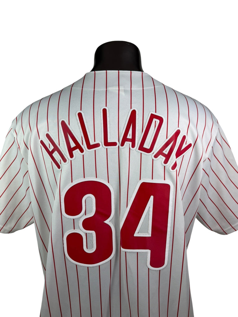 ROY HALLADAY PHILADELPHIA PHILLIES VINTAGE 2000'S MAJESTIC JERSEY ADULT XL