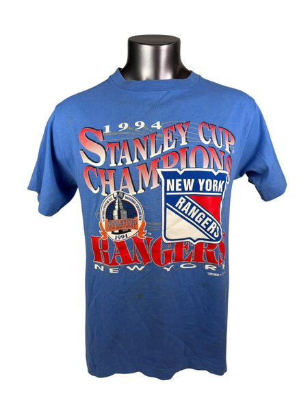 NEW YORK RANGERS VINTAGE 1994 STANLEY CUP CHAMPIONS TRENCH T-SHIRT ADULT LARGE