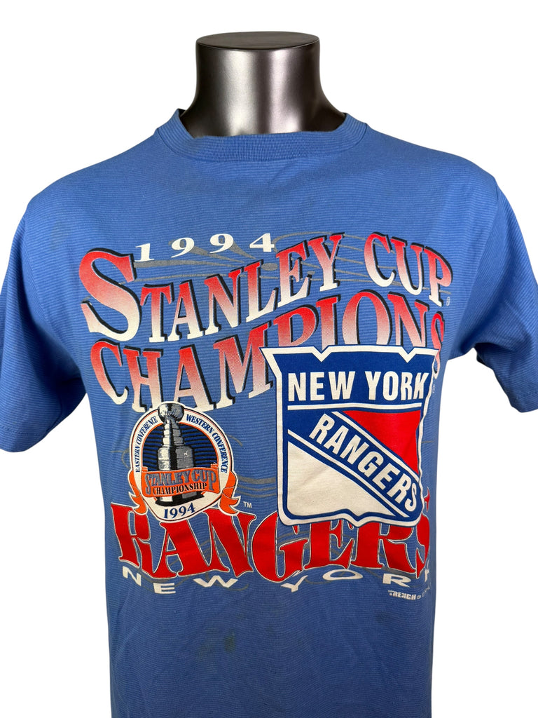 NEW YORK RANGERS VINTAGE 1994 STANLEY CUP CHAMPIONS TRENCH T-SHIRT ADULT LARGE