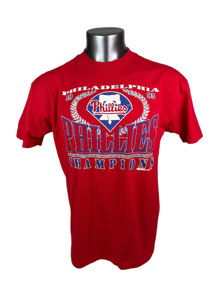 PHILADELPHIA PHILLIES VINTAGE 1993 NATIONAL LEAGUE CHAMPIONS TRENCH T-SHIRT ADULT XL