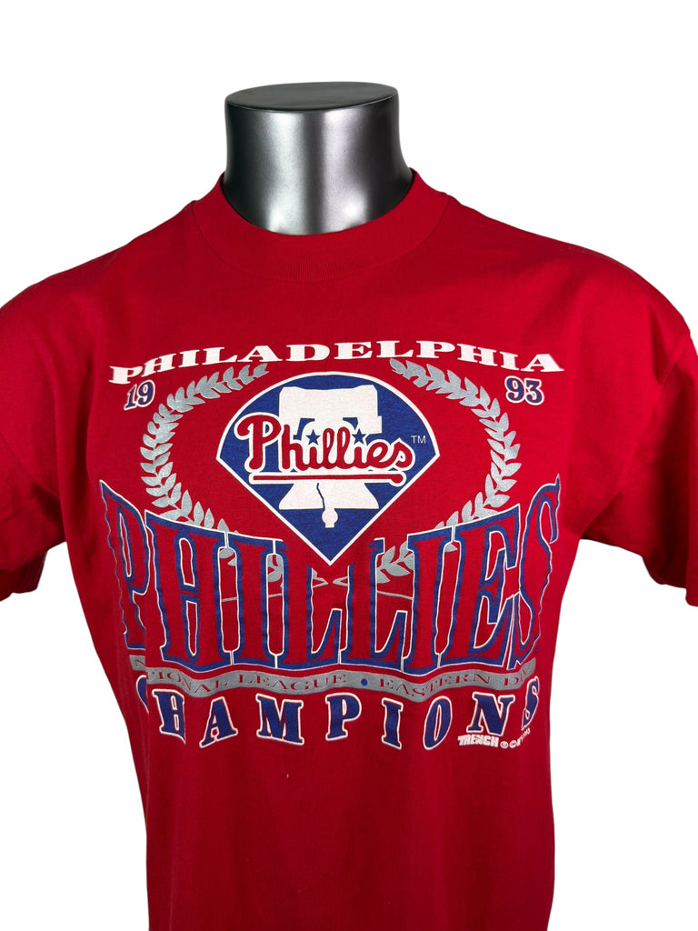 PHILADELPHIA PHILLIES VINTAGE 1993 NATIONAL LEAGUE CHAMPIONS TRENCH T-SHIRT ADULT XL