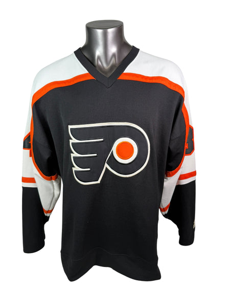 JOHN VANBIESBROUCK PHILADELPHIA FLYERS VINTAGE 1990'S AUTHENTIC STARTER JERSEY ADULT 2XL