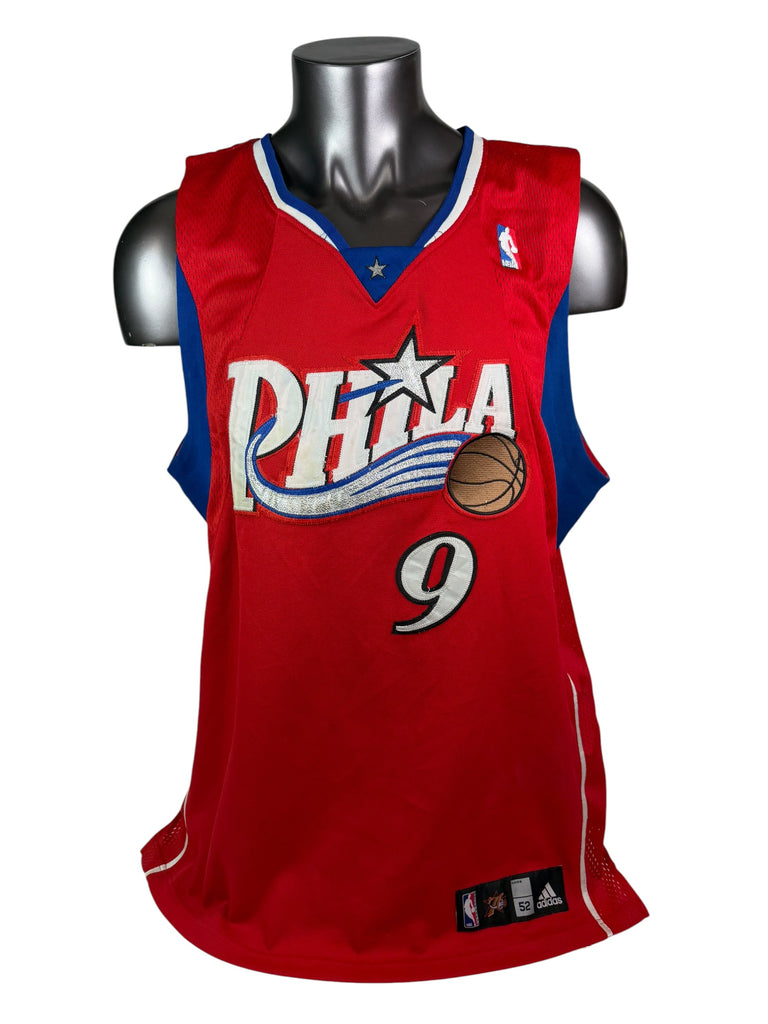 ANDRE IGUODALA PHILADELPHIA SIXERS VINTAGE 2000'S AUTHNETIC ADIDAS JERSEY ADULT 52