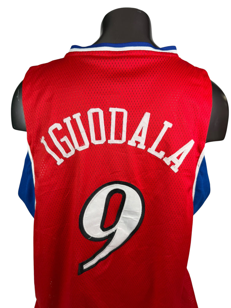 ANDRE IGUODALA PHILADELPHIA SIXERS VINTAGE 2000'S AUTHNETIC ADIDAS JERSEY ADULT 52