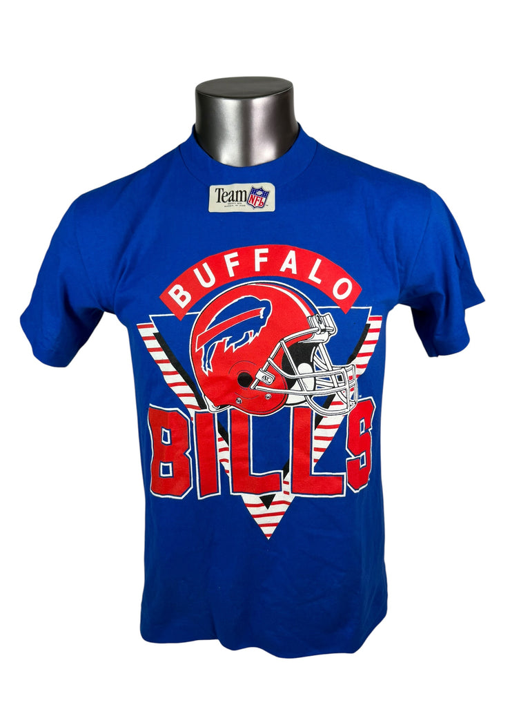 BUFFALO BILLS VINTAGE 1990'S TEAM NFL TRENCH T-SHIRT ADULT MEDIUM