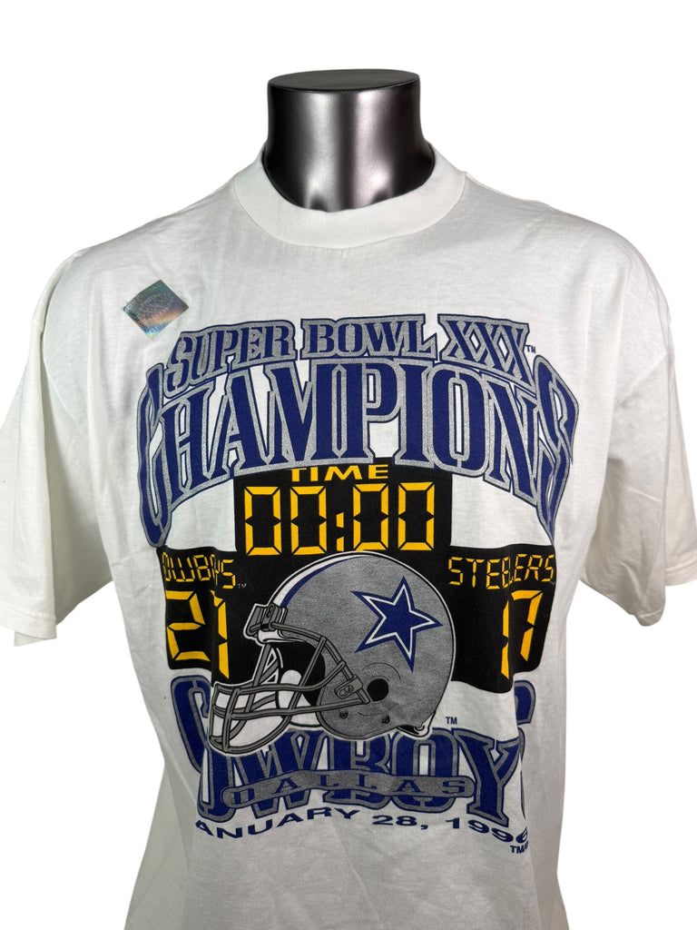 DALLAS COWBOYS SUPER BOWL XXX CHAMPIONS VINTAGE 1996 TULTEX T-SHIRT ADULT 2XL