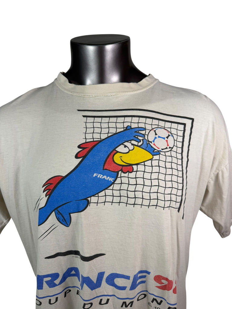 FRANCE COUPE DU MONDE VINTAGE 1990'S SOCCER ISL SOCCER T-SHIRT ADULT XL