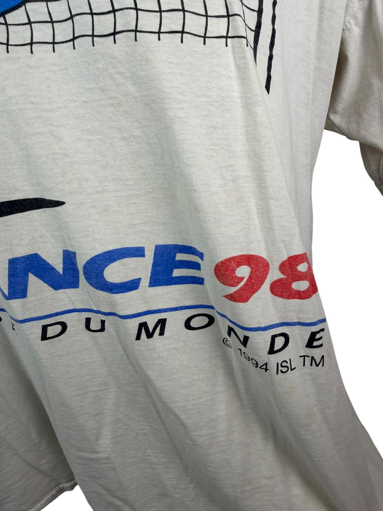FRANCE COUPE DU MONDE VINTAGE 1990'S SOCCER ISL SOCCER T-SHIRT ADULT XL