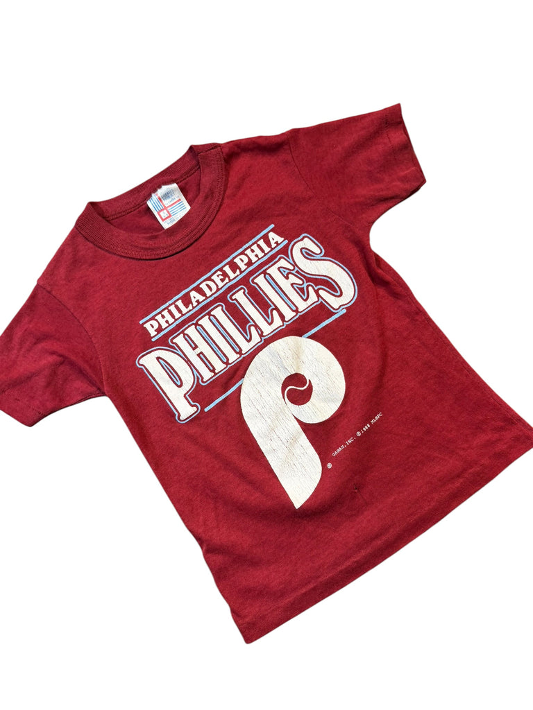 PHILADELPHIA PHILLIES VINTAGE 1980'S GARAN T-SHIRT YOUTH SMALL (6-8)