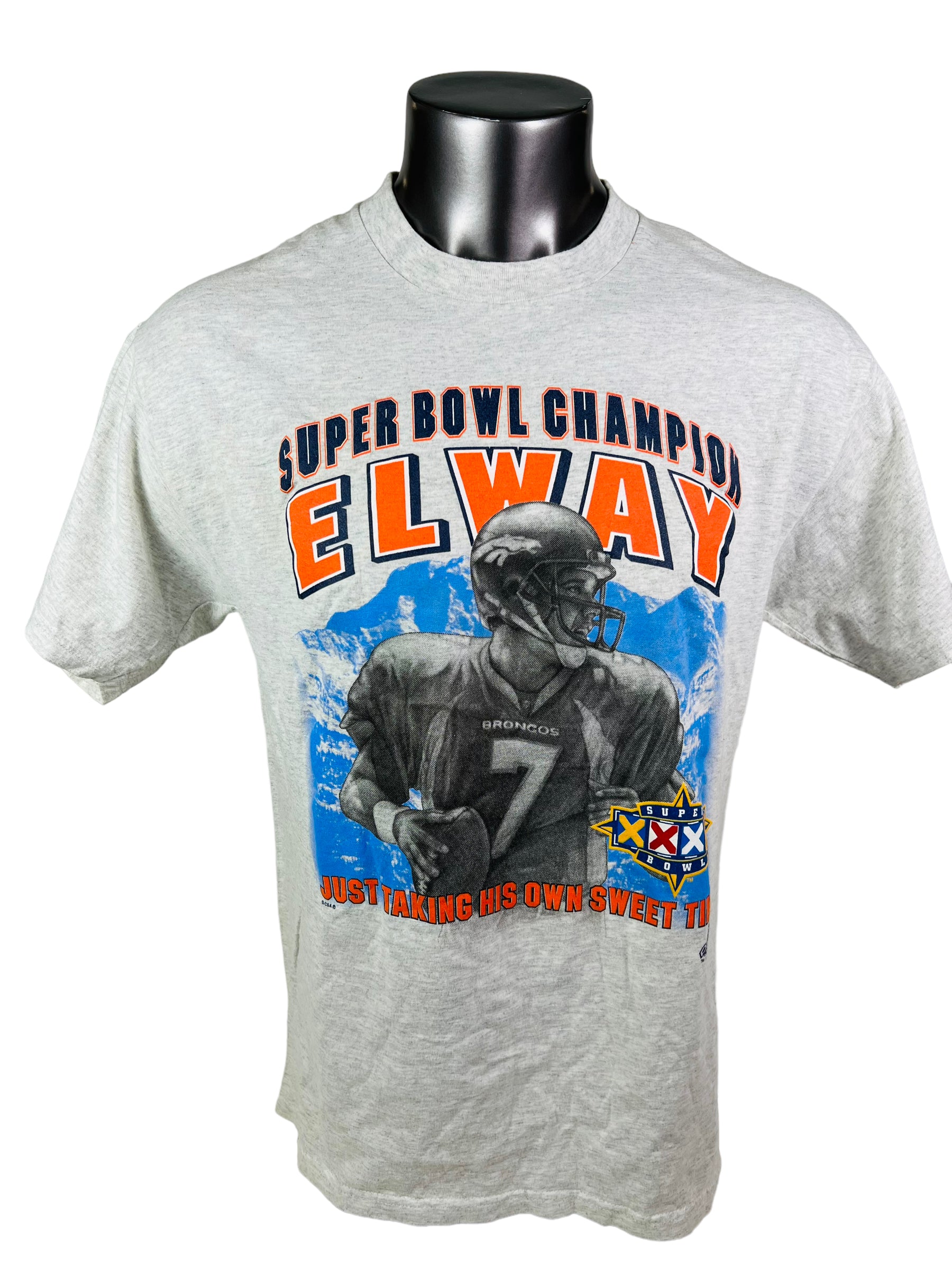 JOHN ELWAY DENVER BRONCOS VINTAGE 1990'S SUPER BOWL XXII CHAMPIONS ADU -  Bucks County Baseball Co.