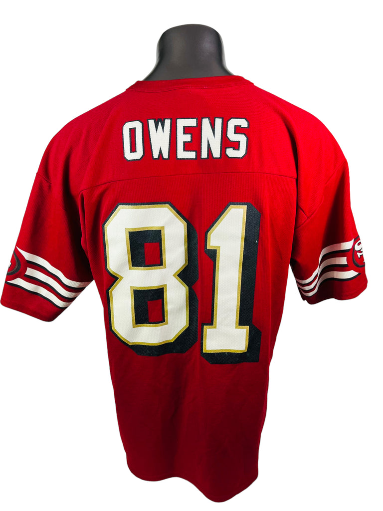 TERRELL OWENS SAN FRANCISCO 49ERS VINTAGE 1990'S LOGO ATHLETIC BLANK JERSEY ADULT LARGE