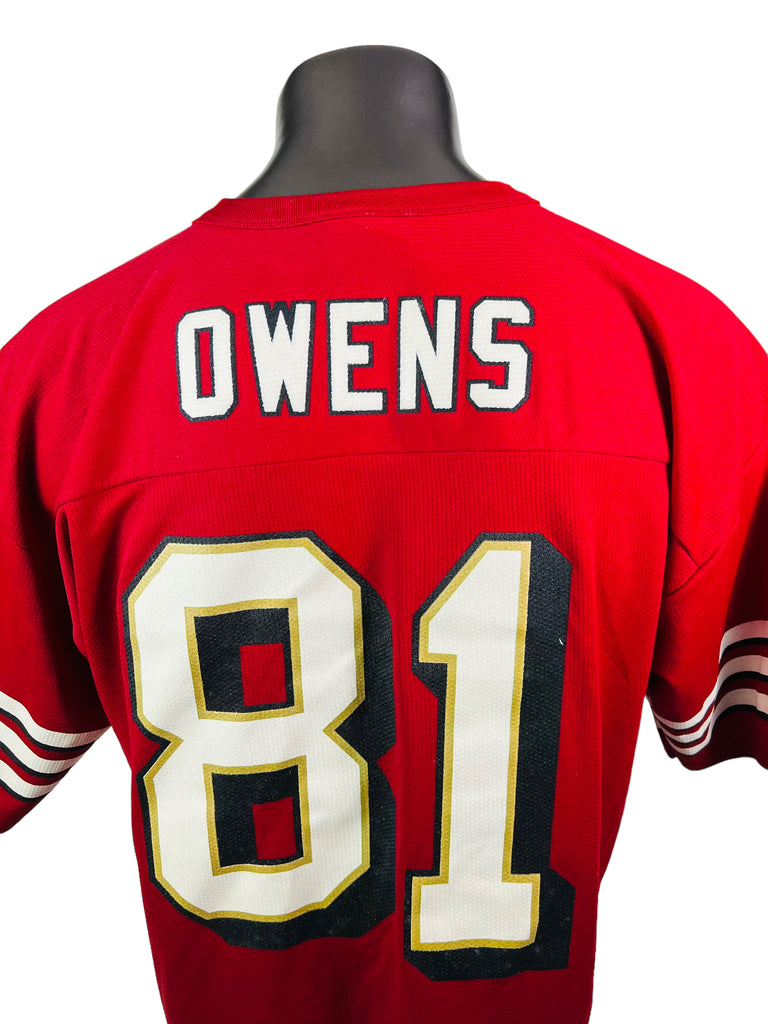 TERRELL OWENS SAN FRANCISCO 49ERS VINTAGE 1990'S LOGO ATHLETIC BLANK JERSEY ADULT LARGE
