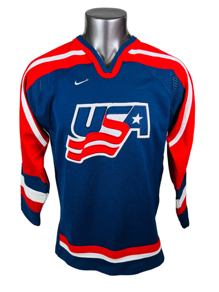 Vintage Nike Team USA IIHF Hockey Jersey Blue Large