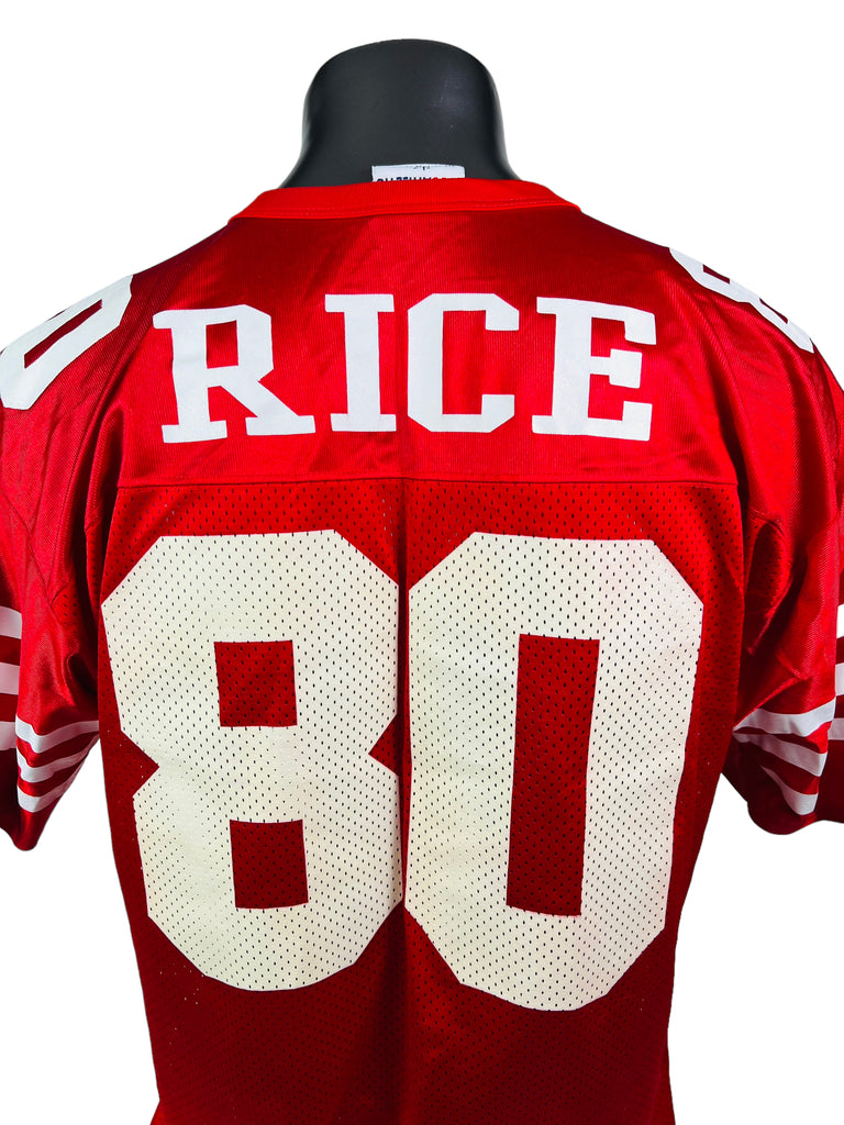 JERRY RICE SAN FRANCISCO 49ERS VINTAGE 1990'S LOGO ATHLETIC JERSEY ADULT LARGE